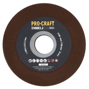 Disc de ascutit pentru ascutitor cu lant S100X3.2 , Granulatie P100, Numar rotatii 7100 rpm PROCRAFT - Img 1