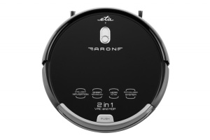 Robot aspirator cu mop ETA Aron 2512 90000, Wi-Fi, baterie Li-Ion 14.4 V, 300 ml, autoincarcare, navigare giroscopica, negru - Img 3