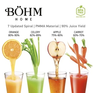 Storcător de fructe și legume cu presare la rece și răzătoare multifuncțională, 150 W,Material Fără BPA, BÖHM BM1533SM - Img 4