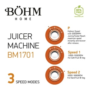 Storcător pentru fructe și legume , 600 W.Material Fără BPA, BÖHM BM1701 - Img 4