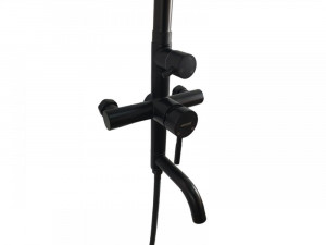 Coloana de dus Mixxus SUS-009-J NEGRU, 120 cm baterie si para, monocomanda, furtun flexibil - Img 3