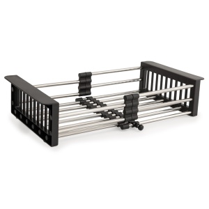 Scurgator extensibil 41x27 cm, negru pentru chiuveta, FLEKO - Img 1