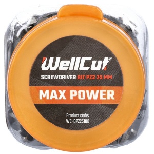 WC-BPZ25100 WELLCUT SCREWDRIVER BIT PZ2 100 PCS PZ2 25 MM - Img 3