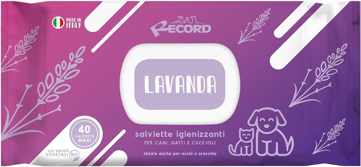 Record – Șervețele umede igienizante cu Lavandă, 40 bucăți