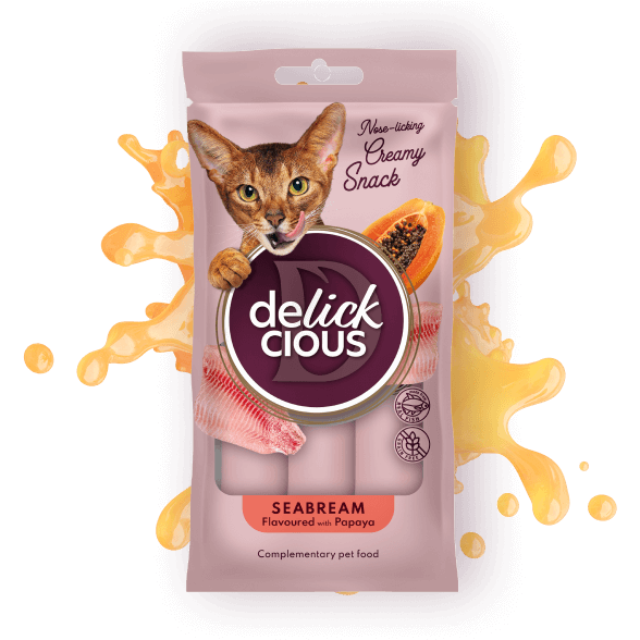 Delickcious Cat - Snack Cremos cu Doradă și Papaya - 4x15g