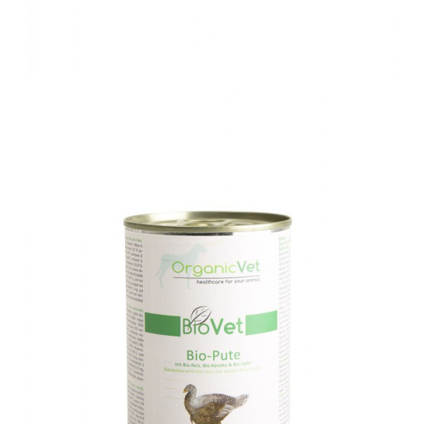 OrganicVet Biovet – Curcan, orez, morcovi, mere organice - 400g