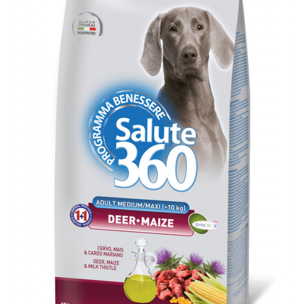Salute 360 Adult Mediu-Maxi - Hrana uscata super-premium - Cerb si Porumb - 12kg