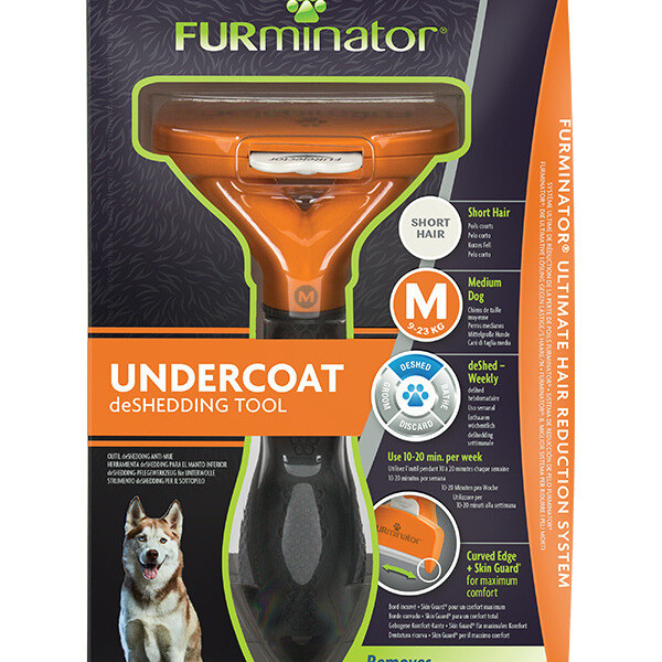 Trimmer profesional Furminator caini, blana scurta - M