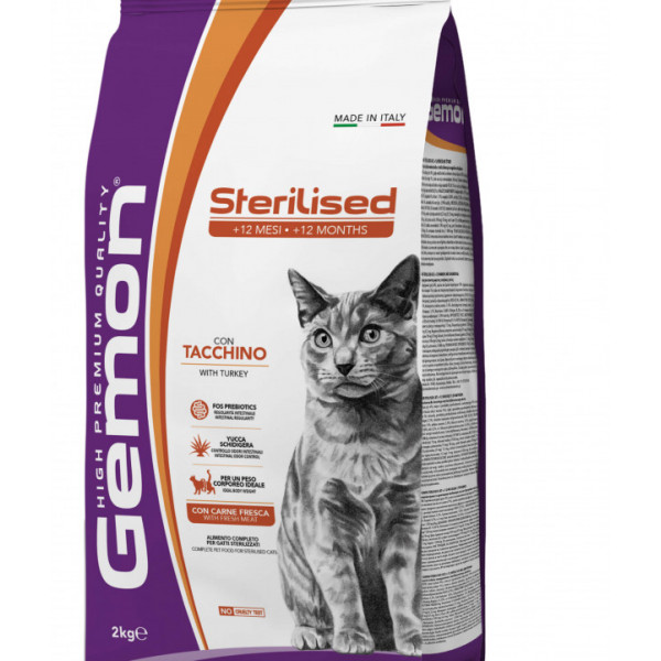 Gemon Sterilised Cat - Hrana uscata completa - Curcan - 2kg