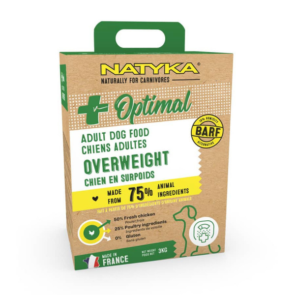 Natyka Optimal Overweight - Hrana super-premium, semiumeda - Pui - 3kg