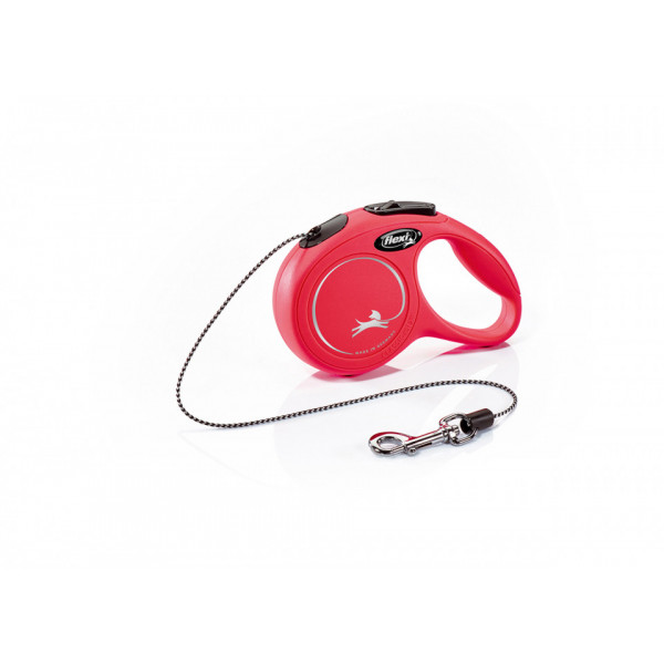 Lesa retractabila, cu fir - Flexi New Classic - XS (8kg) - Rosu