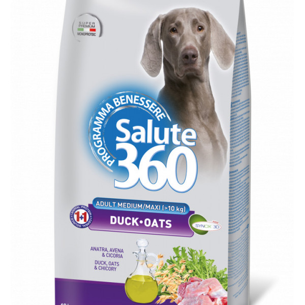 Salute 360 Adult Mediu-Maxi - Hrana uscata super-premium - Rata si Ovaz - 12kg