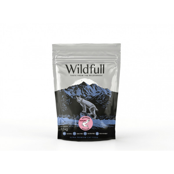 Wildfull Cat Hair & Skin - Hrana uscata ultra-premium - Somon - 1.5kg