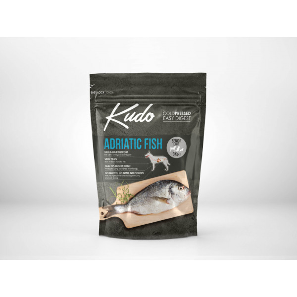 Kudo Senior, Light - Hrana uscata, presata la rece - Peste - 3kg
