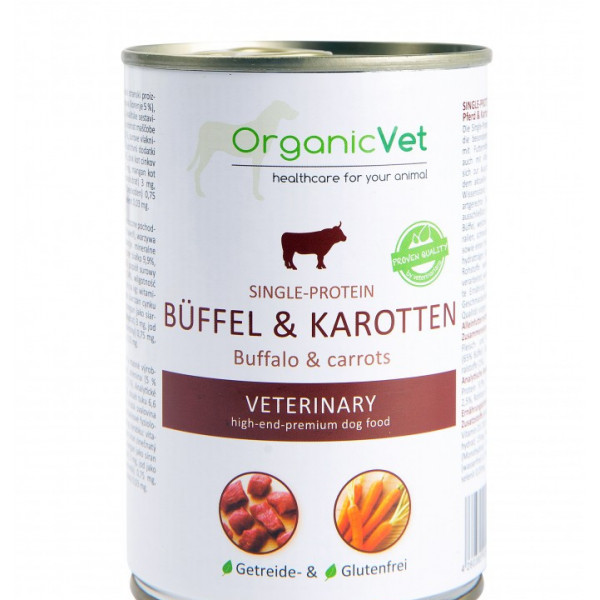 OrganicVet Veterinary - Bivol si morcovi - 400g
