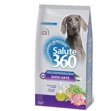 Salute 360 Adult Mediu-Maxi - Hrana uscata super-premium - Rata si Ovaz - 3kg