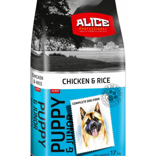 Alice Puppy - Hrana uscata completa - Pui si Orez - 17kg
