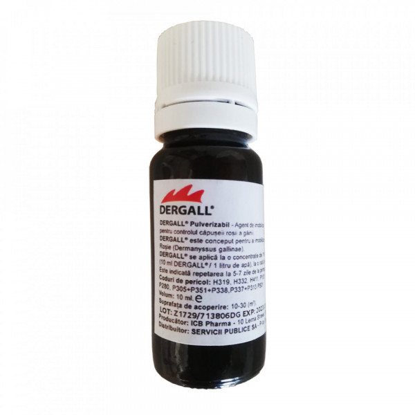 Dergall - 10ml - Solutie pentru deparazitarea externa a gainilor si adaposturilor