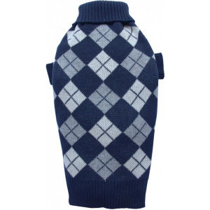 Pulover tartan - Albastru - M