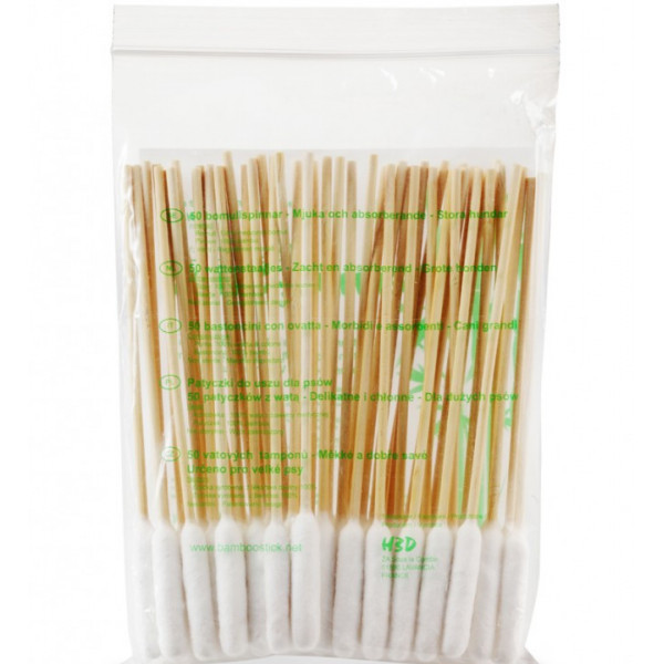 Betisoare igienice pentru curatarea urechiilor - Bamboostick - XL - 50buc.