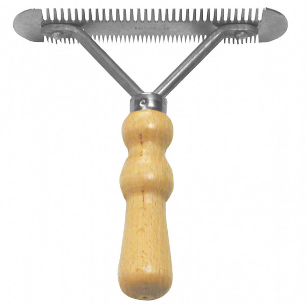 Tesala dubla, maner lemn - 15 cm