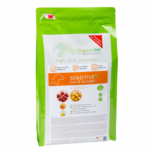 Hrana uscata super-premium OrganicVet Canine Sensitive - Rata si Cartofi - 5kg