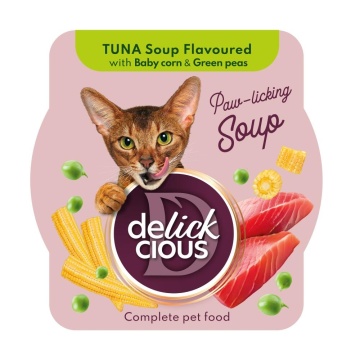 Delickcious Cat - Supa de Ton cu Porumb si Mazare - 80g
