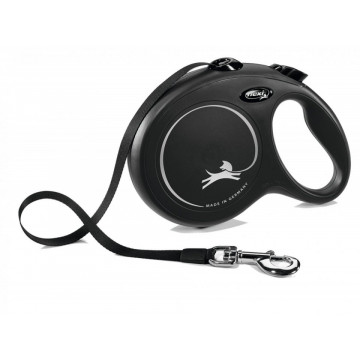 Lesa retractabila, cu banda - Flexi Fun - L - Negru