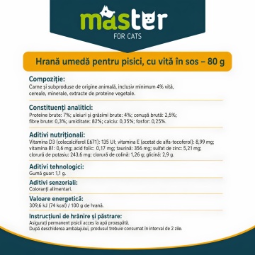 Master Cat - Hrana umeda profesionala - Vitel - 80g - Img 3