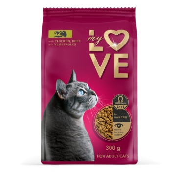 My Love Adult Cat - Hrana uscata completa - Pui, Vita si Legume - 300g