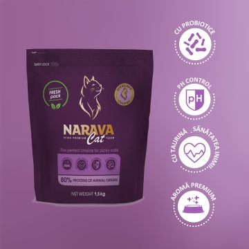 Narava High Premium Cat - Hrana uscata pentru pisici sterilizate - Pui - 1.5kg - Img 2