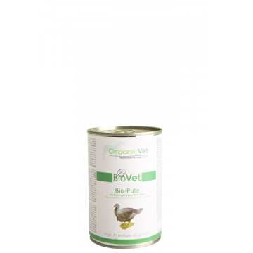 OrganicVet Biovet – Curcan, orez, morcovi, mere organice - 400g