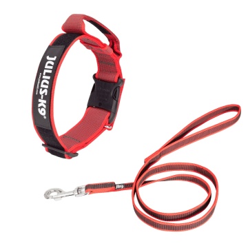 Pachet Lesa + Zgarda JK9 IDC Color & Gray - Rosu