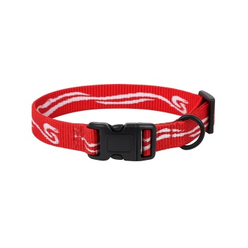 Zgarda nylon - rosu, bej - 4cmx44-71cm