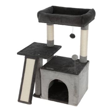 Ansamblu de joaca pentru pisici - Rosalie, gri antracit - 42 x 34 x 76 cm