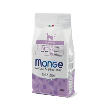 Monge Natural Superpremium Sterilised Cat - Pui - 1.5kg