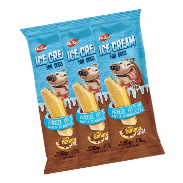 Pachet economic Inghetata pentru caini Dr. Zoo - Banana Split - 3 x 50g