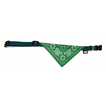 Zgarda nylon cu bandana - XXS - Verde