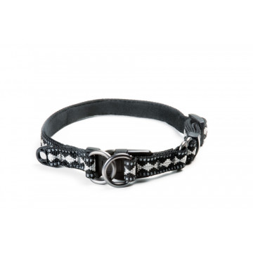 Zgarda nylon, neopren - 2.5cm - Negru - Img 1