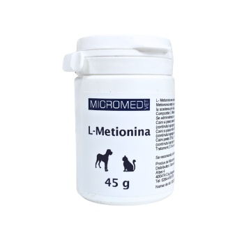 Micromed Vet L-Metionina - 45g - Supliment pentru suport urinar la caini si pisici