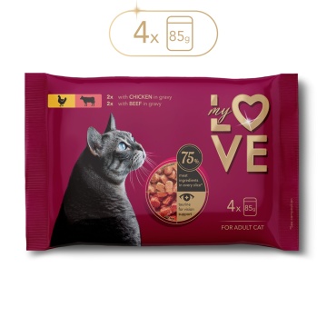 My Love Cat - Hrana umeda completa - Pui & Vita - Set 4x85g
