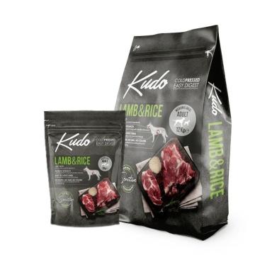 Pachet economic Kudo Adult Mediu-Maxi Sensitive - Hrana uscata, presata la rece - Miel si Orez - 15kg