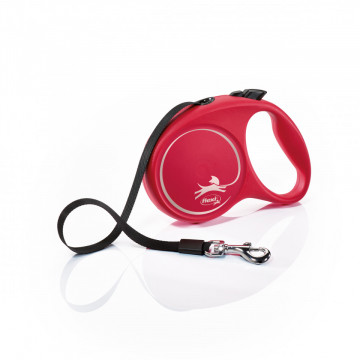 Lesa retractabila, cu banda - Flexi Fun - M - Rosu