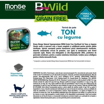 Monge BWild Pate Sterilised Cat - Hrana umeda super-premium - Ton - 100g - Img 2