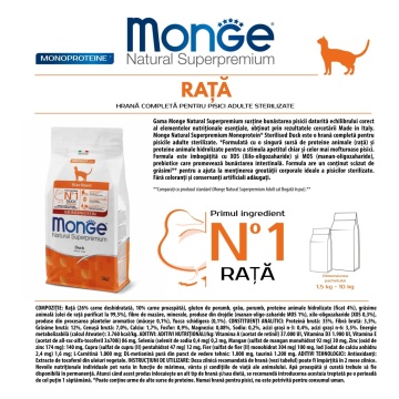 Monge Natural Superpremium Monoprotein Sterilised Cat - Rata - 1.5kg - Img 2