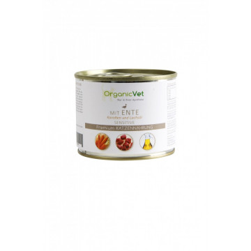 OrganicVet Feline - Sensitive - Rata, morcovi, ulei de somon - 200g