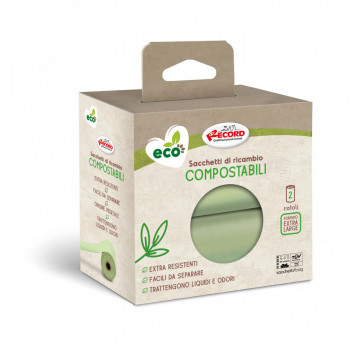 Pungi igienice pentru caini Record - 2 role x 15 buc. - Verde