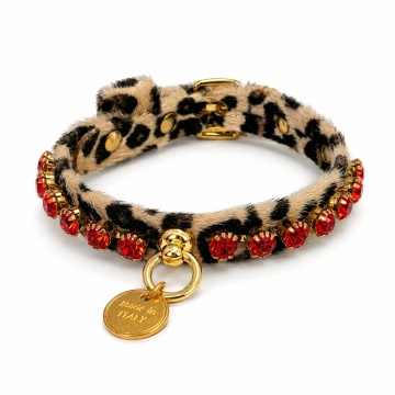 Zgarda Ilenia - Leopard Roz - 25 cm