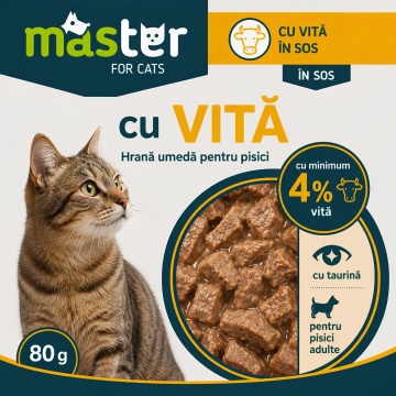 Master Cat - Hrana umeda profesionala - Vitel - 80g - Img 2