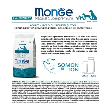 Monge Natural Superpremium Hypoallergenic Adult All Breeds - Somon si Ton - 12kg - Img 2
